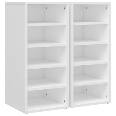 Gabinetes de zapatos Vidaxl 2 PCS 31.5x35x70 cm de madera procesada blanca