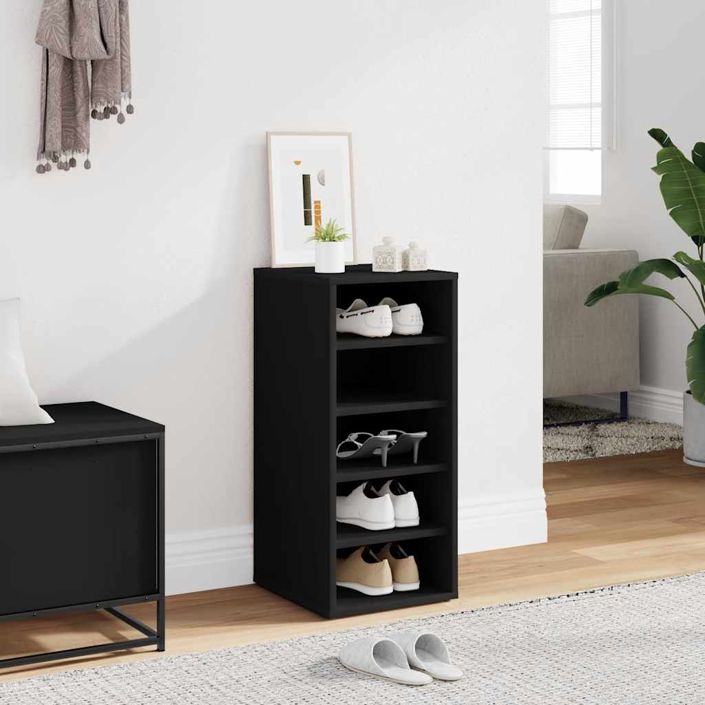 Vidaxl Cabinet da scarpe 31.5x35x70 cm black nero