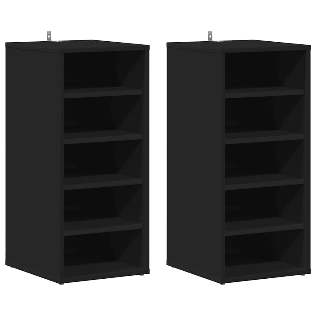 VIDAXL CABIETTI DELLA SCARPA 2 PC 31.5x35x70 cm Black in legno elaborato