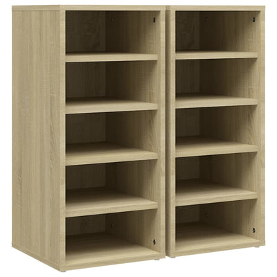 VIDAXL SCARPE IMBINATI 2 PC 31.5x35x70 cm Colore di quercia Sonoma Sonoma