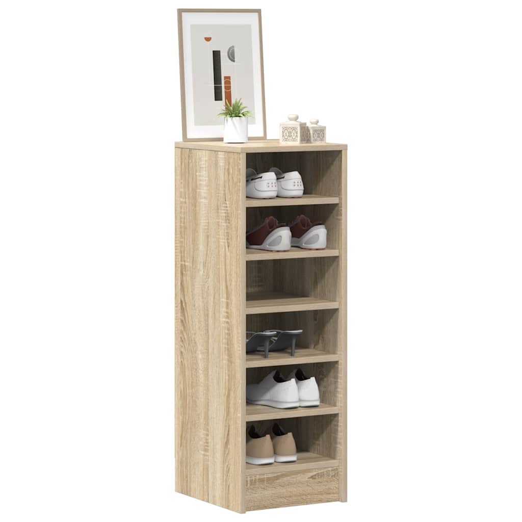 Vidaxl schoenenkast 31,5x35x90 cm bewerkt hout sonoma eikenkleurig