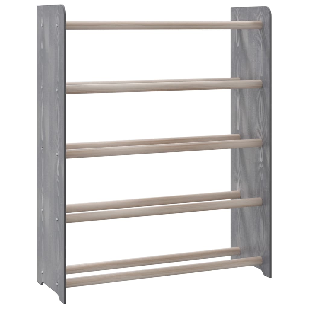Vidaxl scarpiera 65x24x81 cm grigio in legno elaborato
