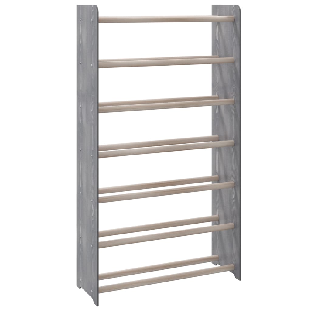 Vidaxl Shoe Ratch 65x24x117 Cm de madera procesada gris