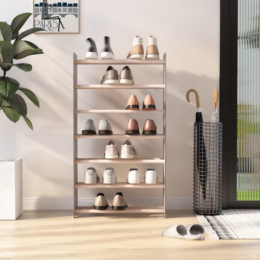 Vidaxl Shoe Ratch 65x24x117 Cm de madera procesada gris