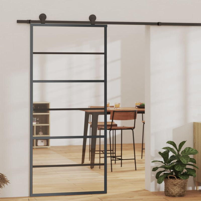 Puerta corredera de Vidaxl con masa de 90x205 cm de aluminio y vidrio ESG