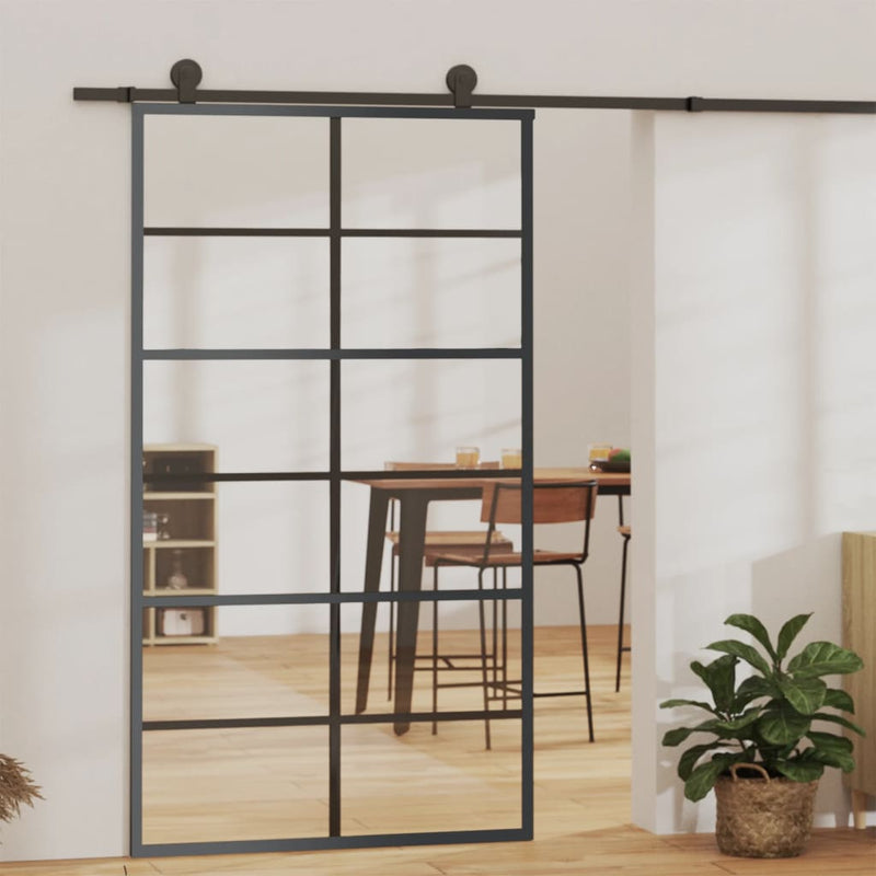 Porta scorrevole Vidaxl con pastella 102x205 cm di alluminio e vetro ESG