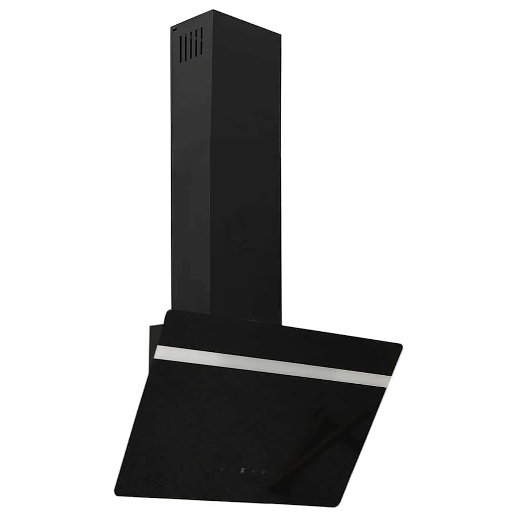 Vidaxl Capucha extractor de pared de 60 cm de acero y vidrio templado negro