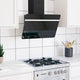 Vidaxl Capucha extractor de pared de 60 cm de acero y vidrio templado negro