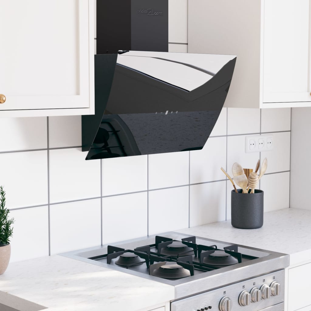 Cappuccio di estrattore per pareti Vidaxl 60 cm in acciaio e vetro temperato