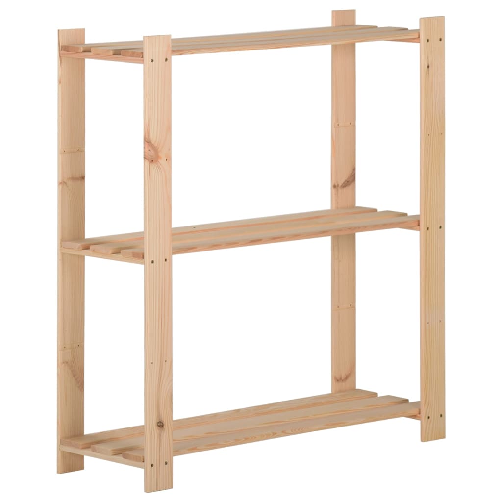 Vidaxl Storage Rack 3 capas 80x28.5x90 cm de pino sólido