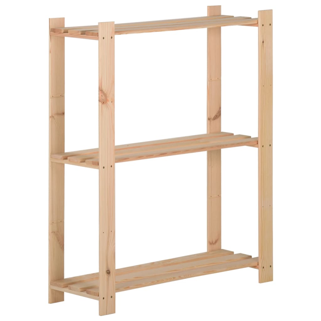 Vidaxl Storage Rack a 3 strati 60x28.5x90 cm pino solido