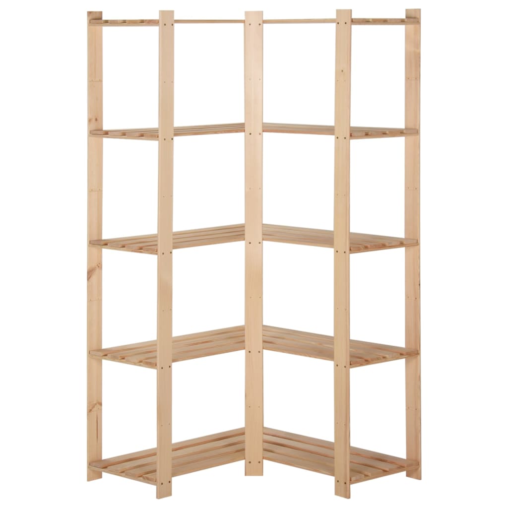 Vidaxl hoekopberkgrek 5 capas 82.5x82.5x170 cm de pino sólido