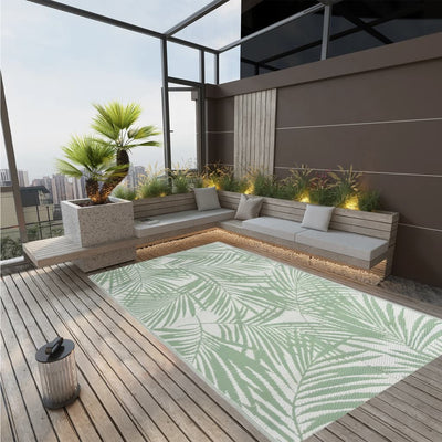 Vidaxl afuera de la alfombra 190x290 cm polipropeno verde