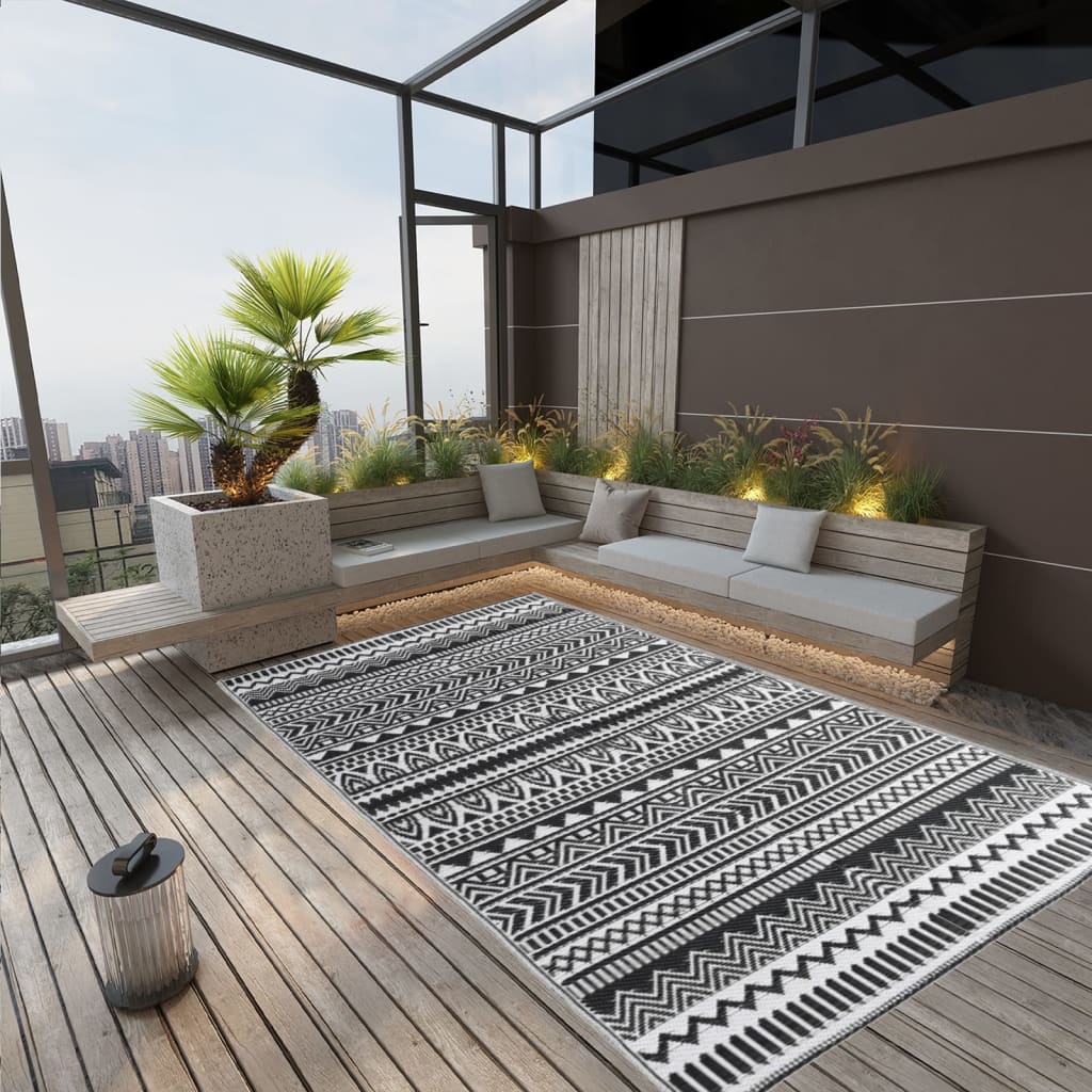 Vidaxl Outside Rug 190x290 cm Polypropene Black