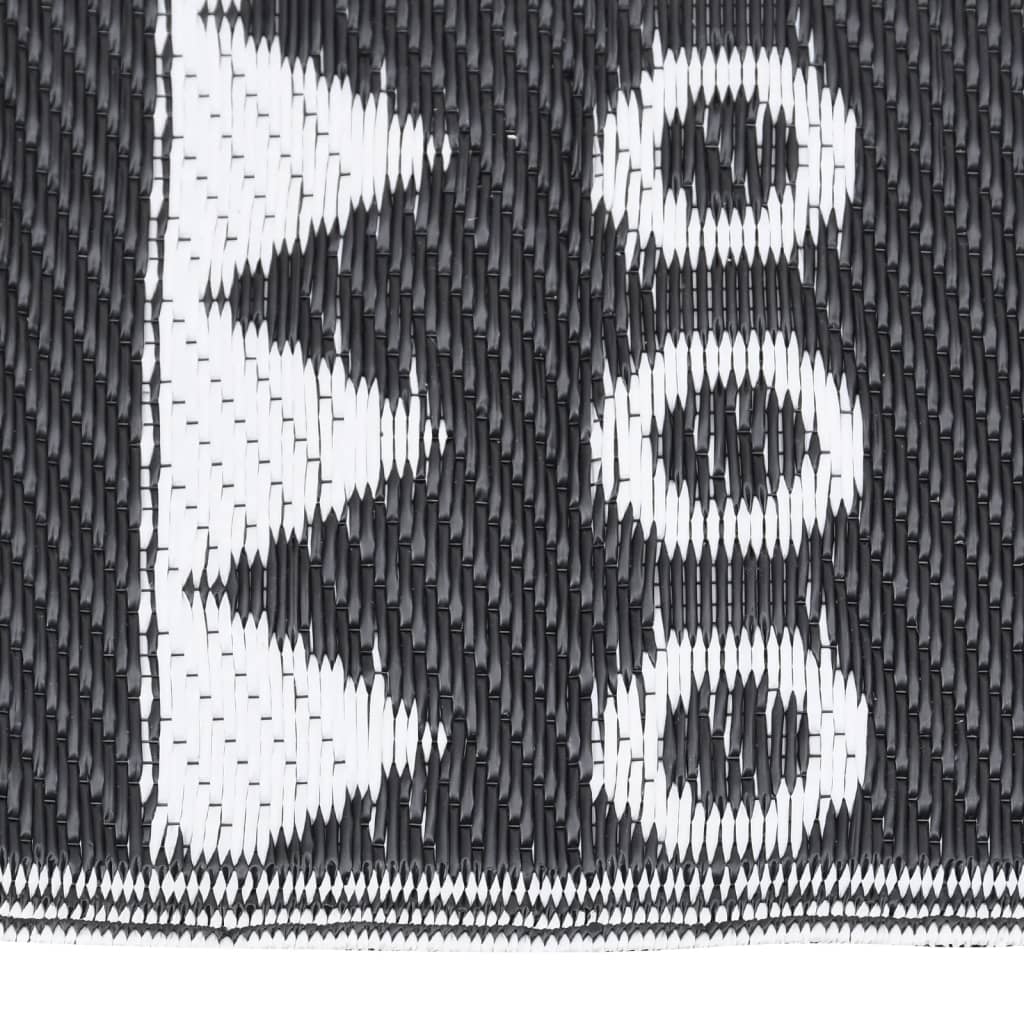 Vidaxl afuera de la alfombra 190x290 cm polipropeno negro