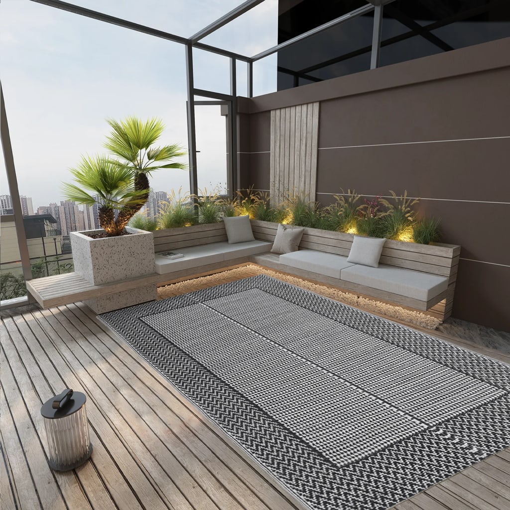 Vidaxl Outside Rug 140x200 cm Polypropene Negro