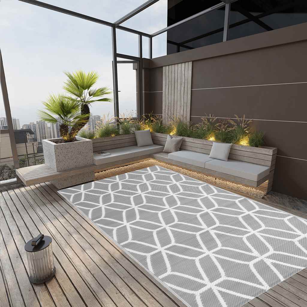 Vidaxl Tappeto esterno 140x200 cm in polipropene grigio