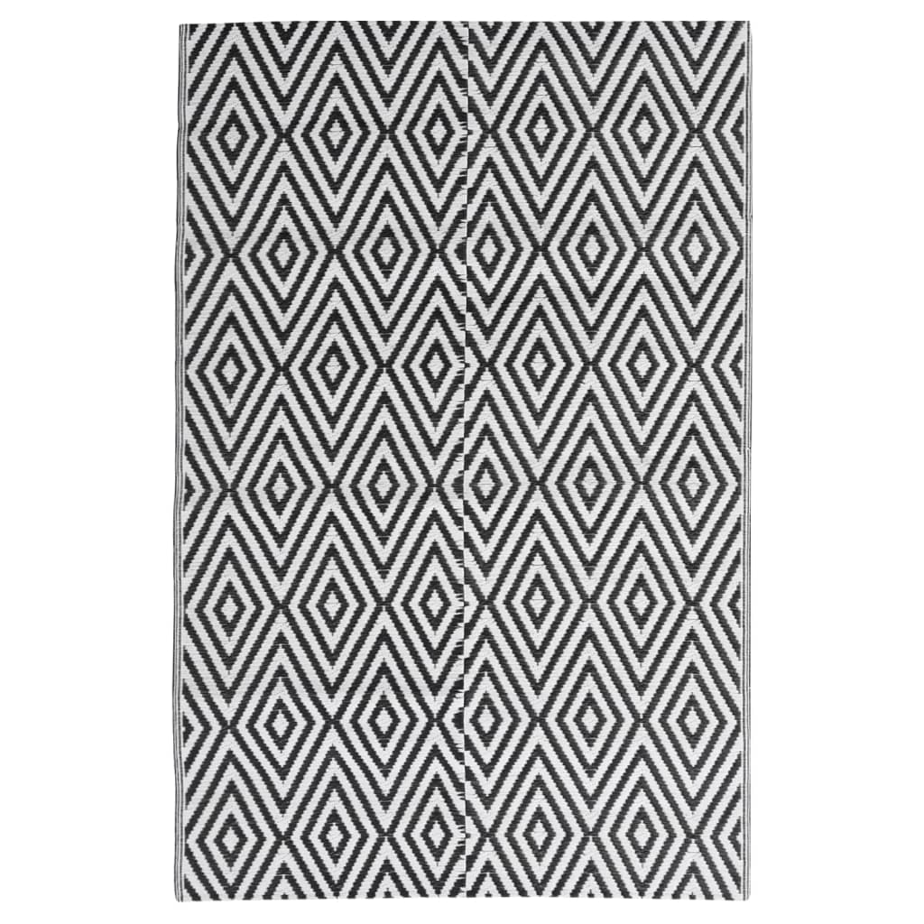 Vidaxl Tappeto esterno 140x200 cm Polypropene Nero