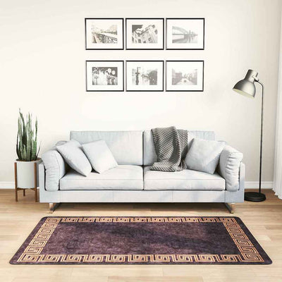 Tappeto vidaxl lavabile antiscivolo 80x150 cm di colore nero e oro