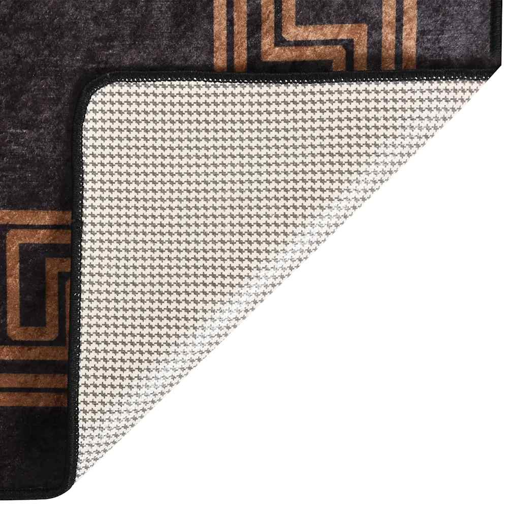 Vidaxl RUG LAVABLE ANTI-SLIP 80x300 cm de color negro y dorado