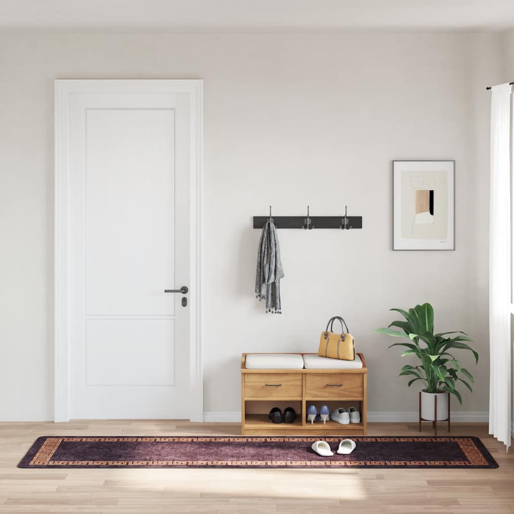 Vidaxl RUG LAVABLE ANTI-SLIP 80x300 cm de color negro y dorado