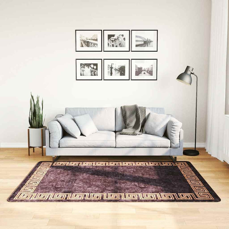Vidaxl RUG LAVABLE ANTI-SLIP 120x180 cm de color negro y dorado