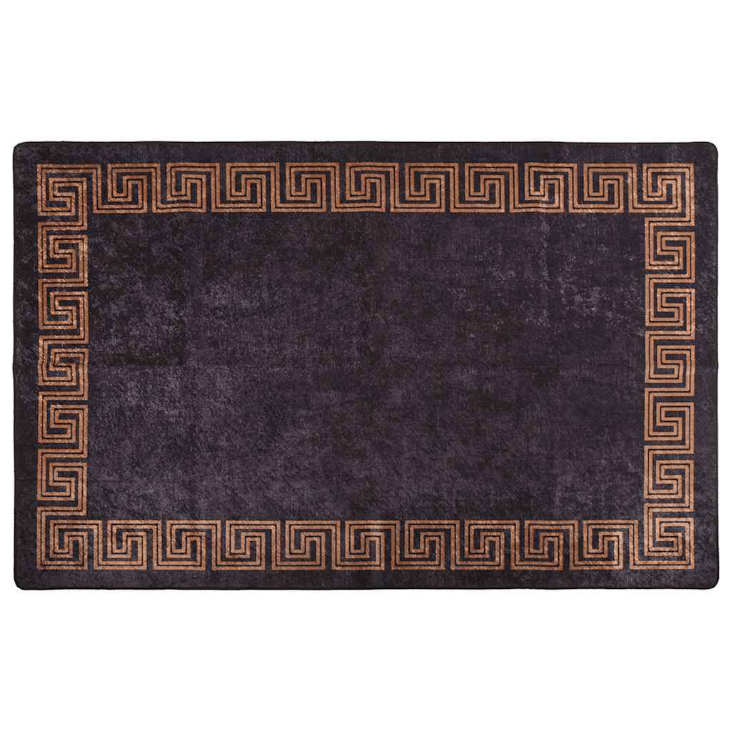 Vidaxl RUG LAVABLE ANTI-SLIP 160x230 cm de color negro y dorado