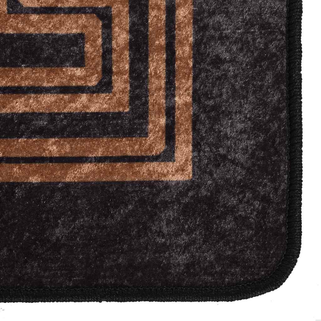 Vidaxl RUG LAVABLE ANTI-SLIP 160x230 cm de color negro y dorado