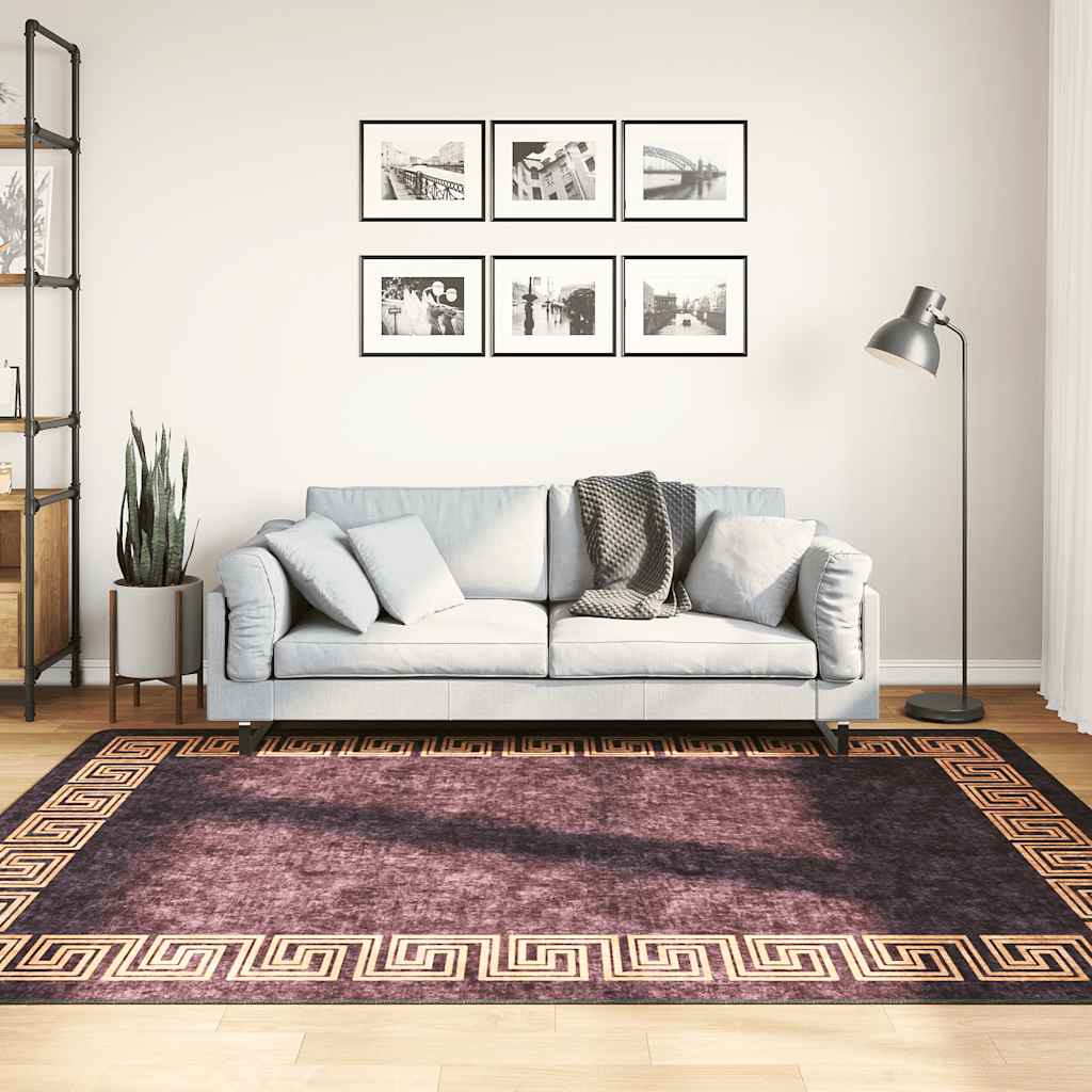 Vidaxl RUG LAVABLE ANTI-SLIP 160x230 cm de color negro y dorado