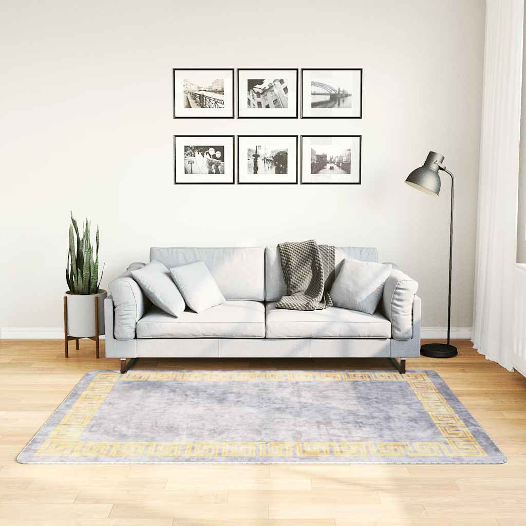 Tappeto vidaxl lavabile antiscivolo 120x180 cm grigio