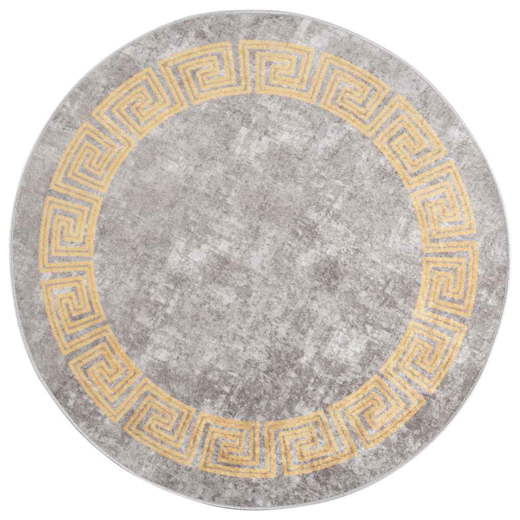 Tappeto vidaxl lavabile antiscivolo Ø120 cm grigio