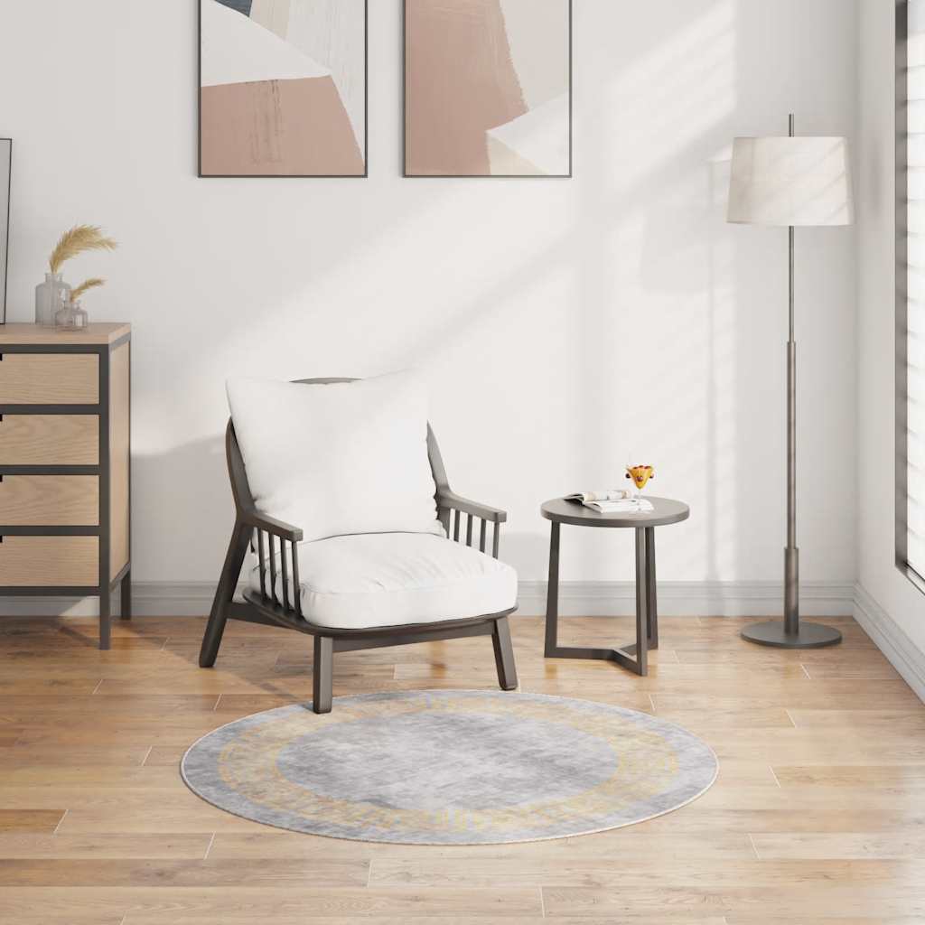 Tappeto vidaxl lavabile antiscivolo Ø120 cm grigio