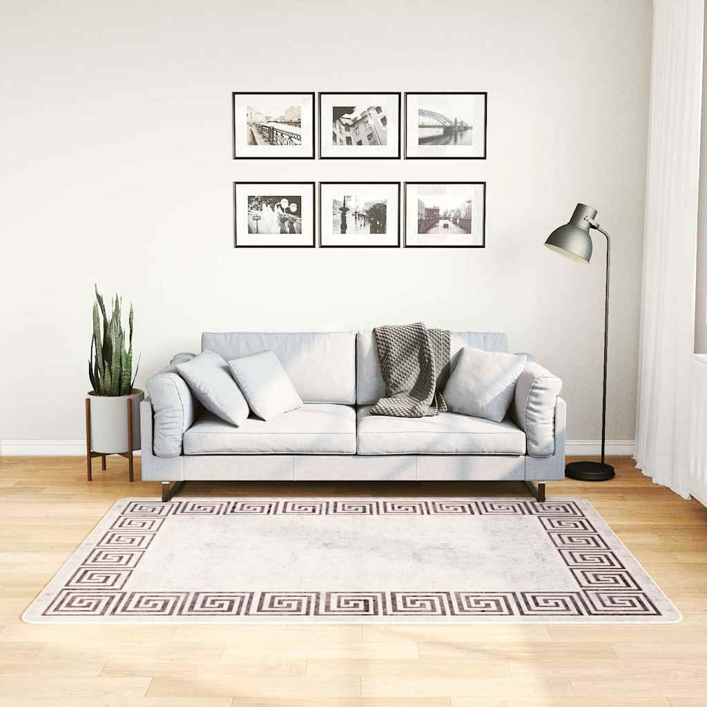 Beige ligero de la alfombra Vidaxl lavable de 120x180 cm