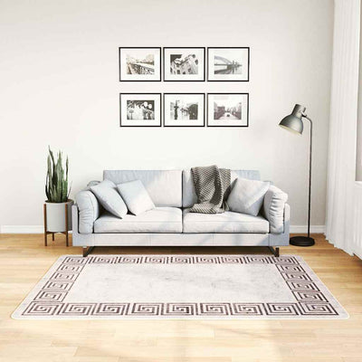 Vidaxl vloerkleed wasbaar anti-slip 120x180 cm lichtbeige