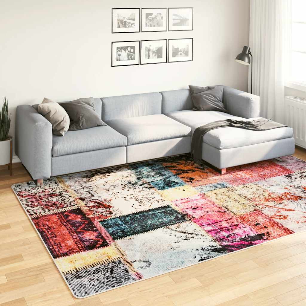 Tappeto vidaxl lavabile patchwork anti-slip 190x300 cm multicolorato