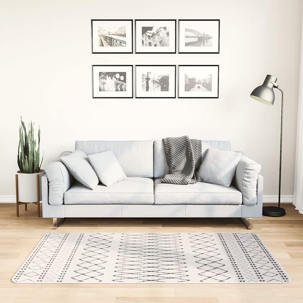 Tappeto vidaxl lavabile antiscivolo 80x150 cm bianco e nero