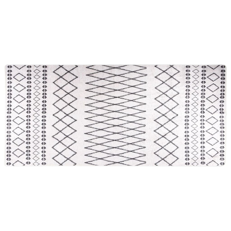 Tappeto vidaxl lavabile antiscivolo 80x300 cm bianco e nero