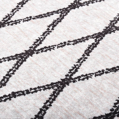 Vidaxl alfombra lavable con lavado de 80x300 cm en blanco y negro