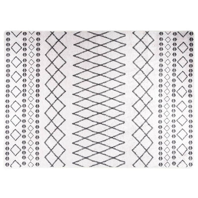 Vidaxl RUG LAVABLE ANTI-SLIP 120x180 cm en blanco y negro