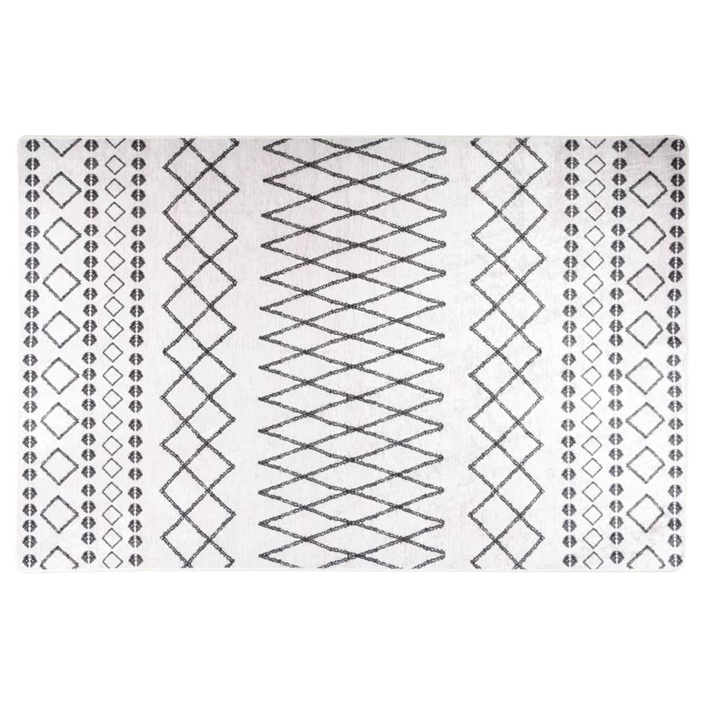 Tappeto vidaxl lavabile antiscivolo 160x230 cm bianco e nero