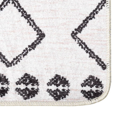 Vidaxl RUG LAVABLE ANTI-SLIP 160x230 cm en blanco y negro