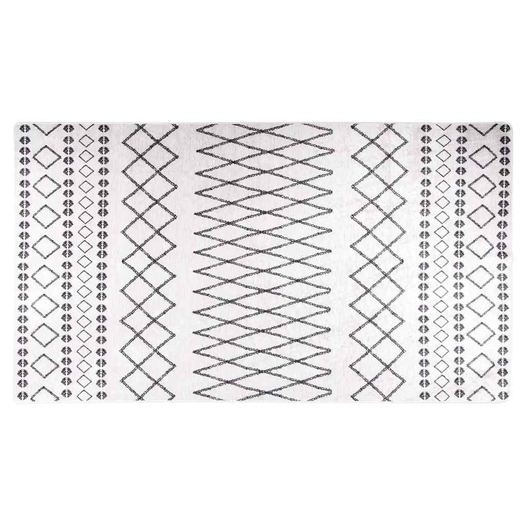 Tappeto vidaxl lavabile antiscivolo 190x300 cm bianco e nero