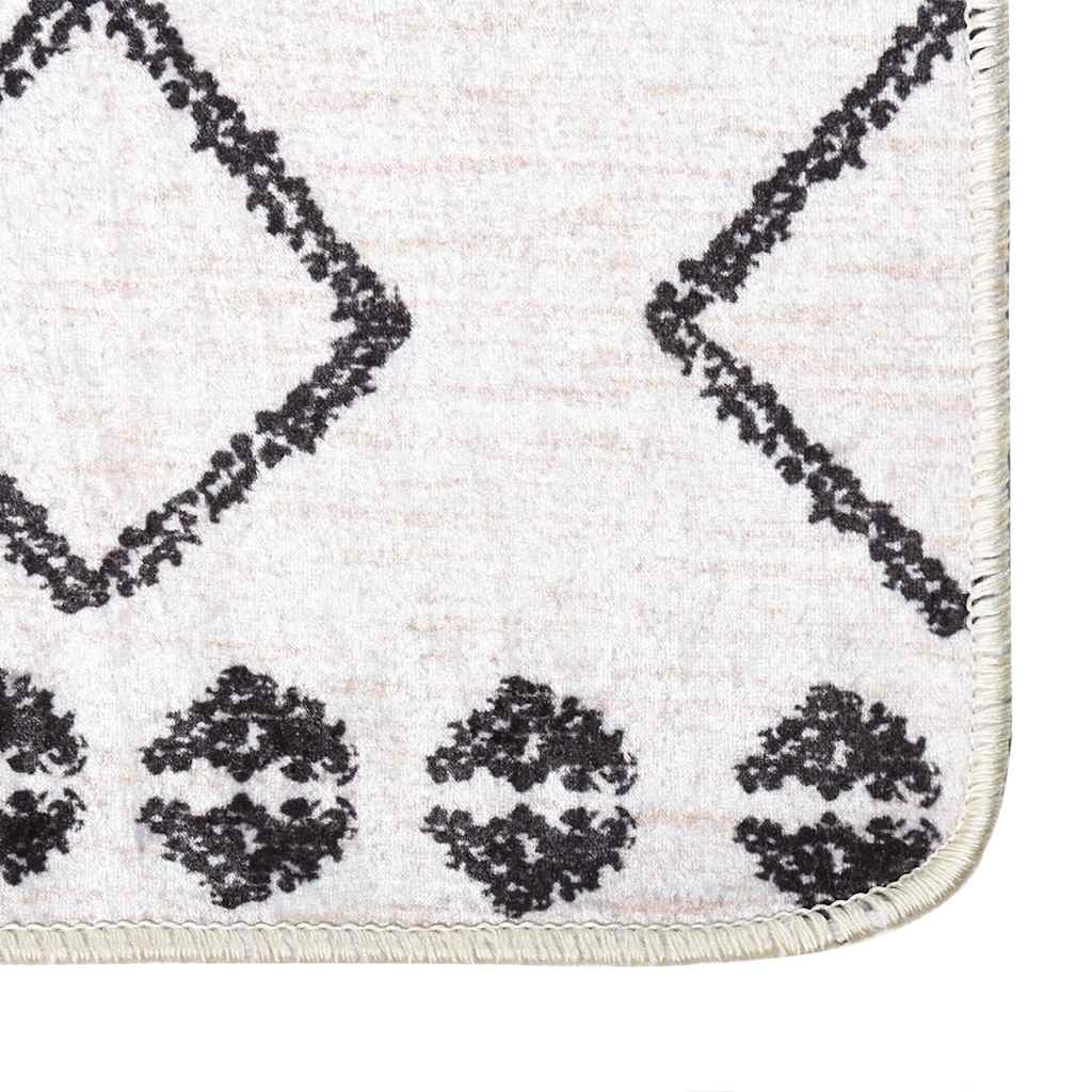 Tappeto vidaxl lavabile antiscivolo 190x300 cm bianco e nero