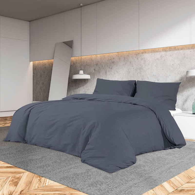 Vidaxl Duvet Superla Set Ligero de 155x220 cm de microfibra antracita