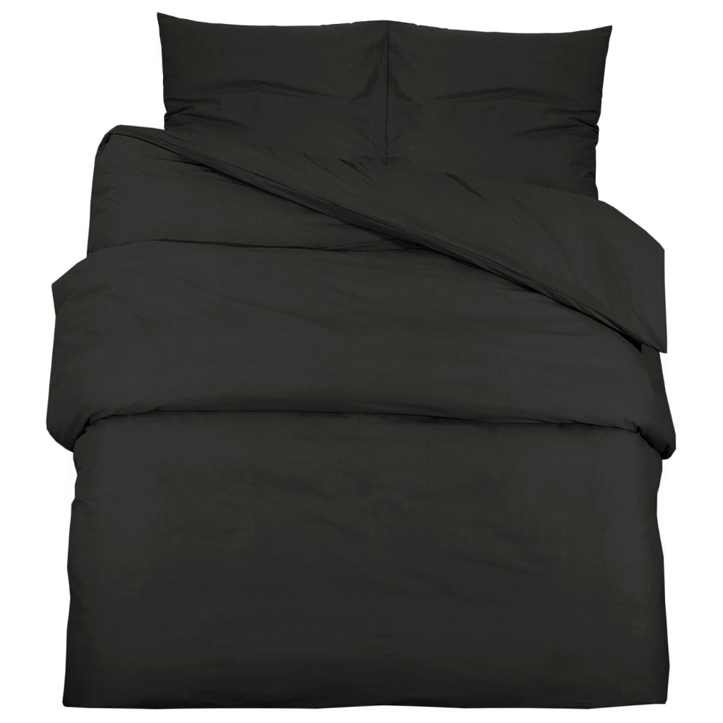 Vidaxl DUVET superposición Set Ligero de 155x220 cm de microfibra negra