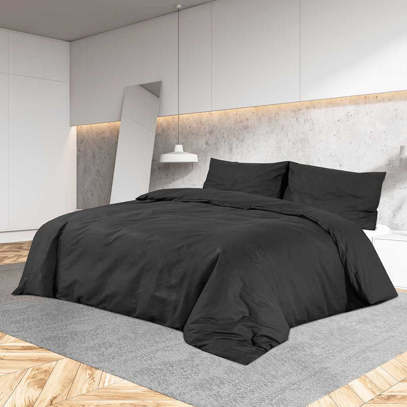 Vidaxl DUVET superposición Set Ligero de 155x220 cm de microfibra negra
