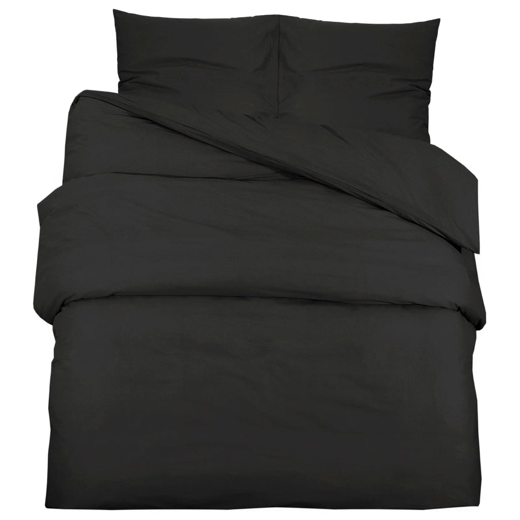 Vidaxl Duvet Overlay Set leggero microfibra 200x220 cm Nero