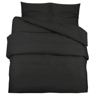 Vidaxl Duvet Overlay Set leggero microfibra 200x220 cm Nero