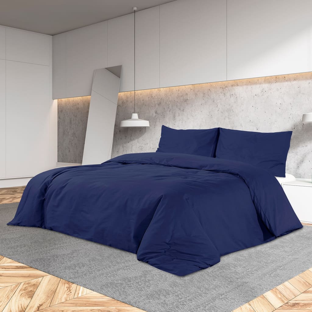 Vidaxl Set di attraversamento del piumone da 140x200 cm blu navy