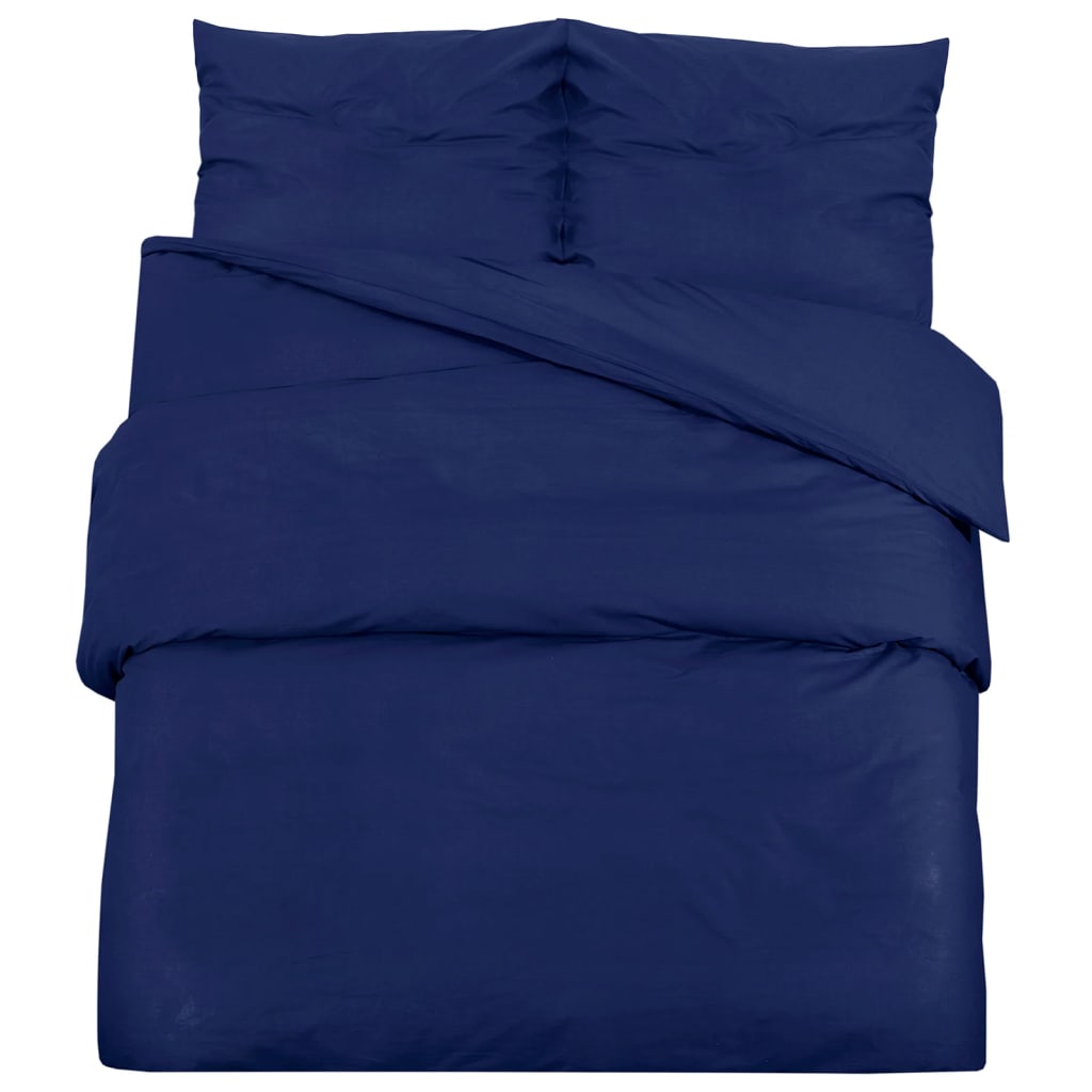 Vidaxl Duvet Overlay Set 200x220 cm Microfibra blu navy